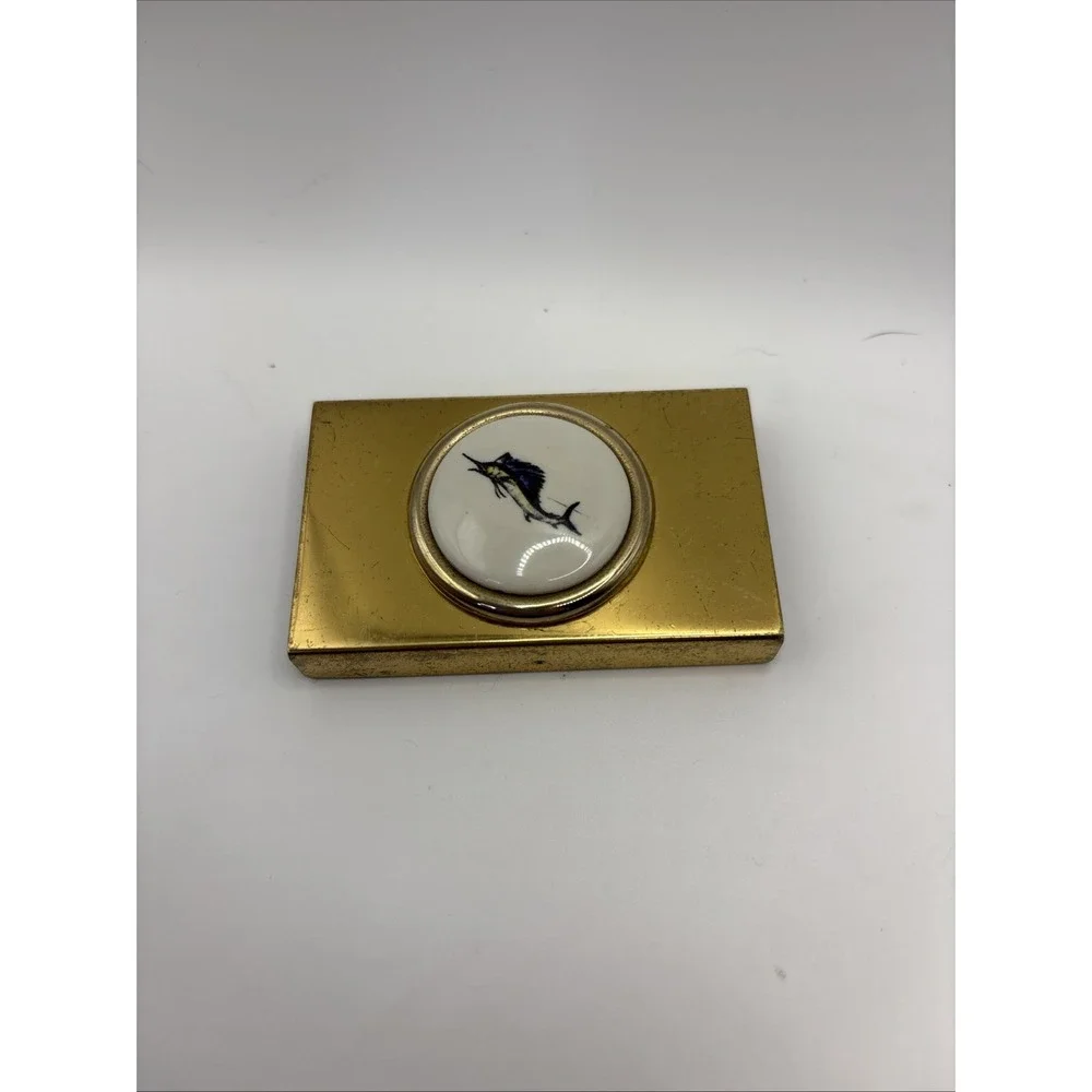 Vintage Marlin‎ Fish Raintree Belt buckle Gold Brass
